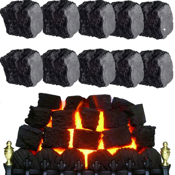 10 MEDIUM GAS FIRE COALS