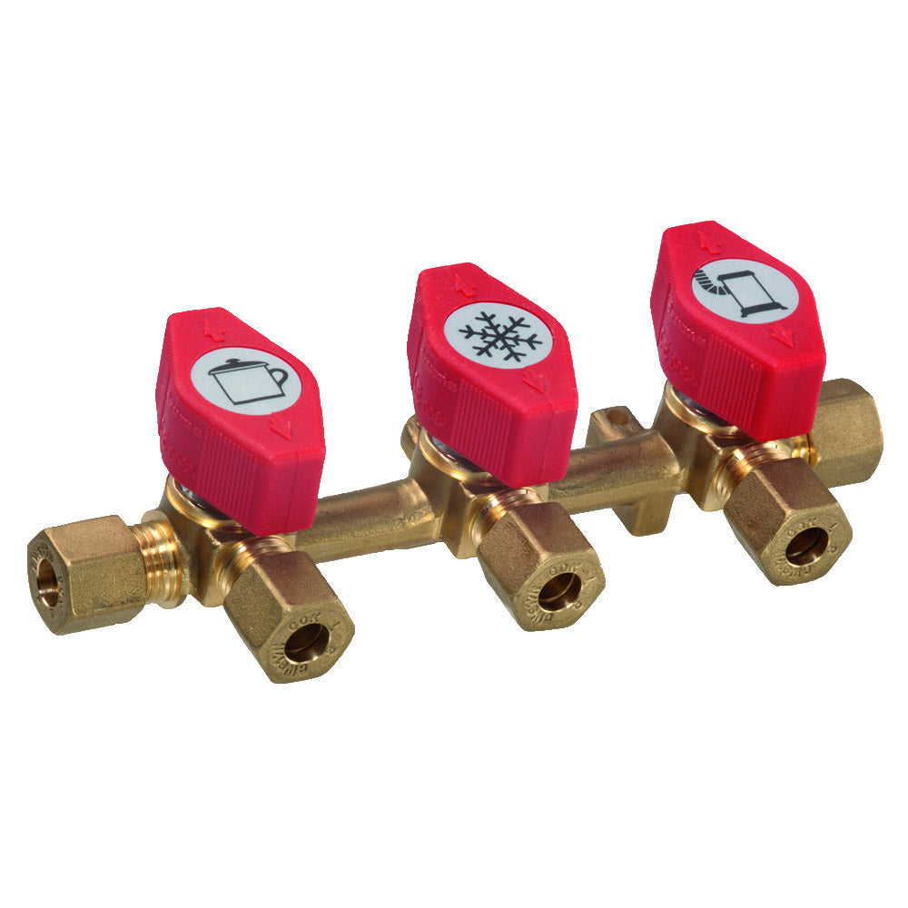 Brass Distributor Valve 3 x 8mm Compression