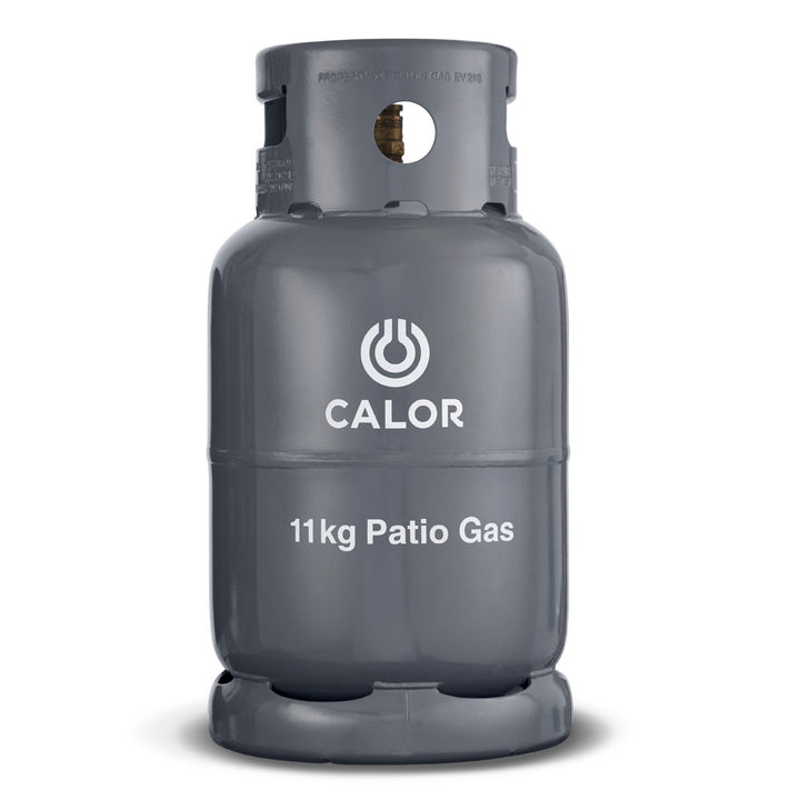 Gray Calor 11kg patio gas cylinder.