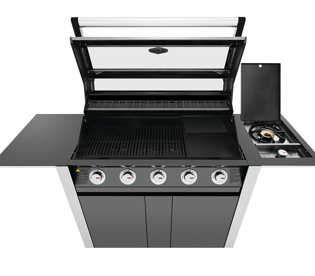 Beefeater 1600 5-Burner Gas BBQ with Side Burner Trolley Dark Grey Enamel