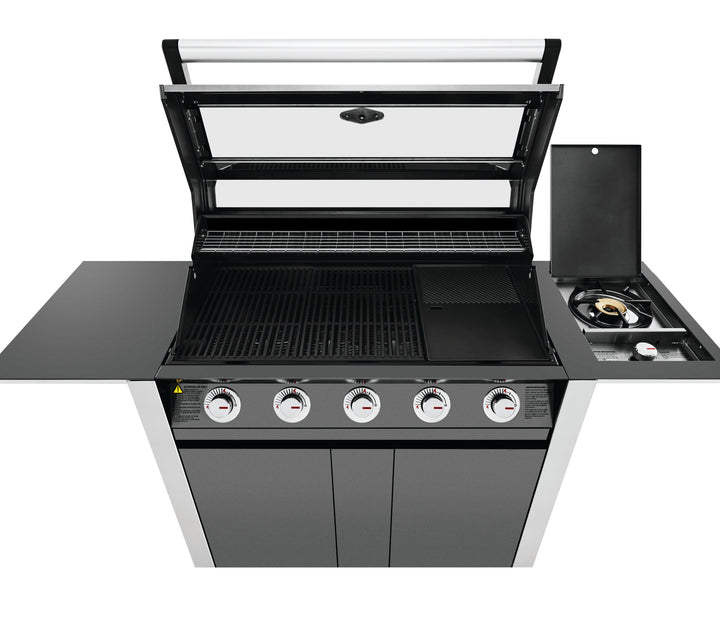 Beefeater 1600 5-Burner Gas BBQ with Side Burner Trolley Dark Grey Enamel