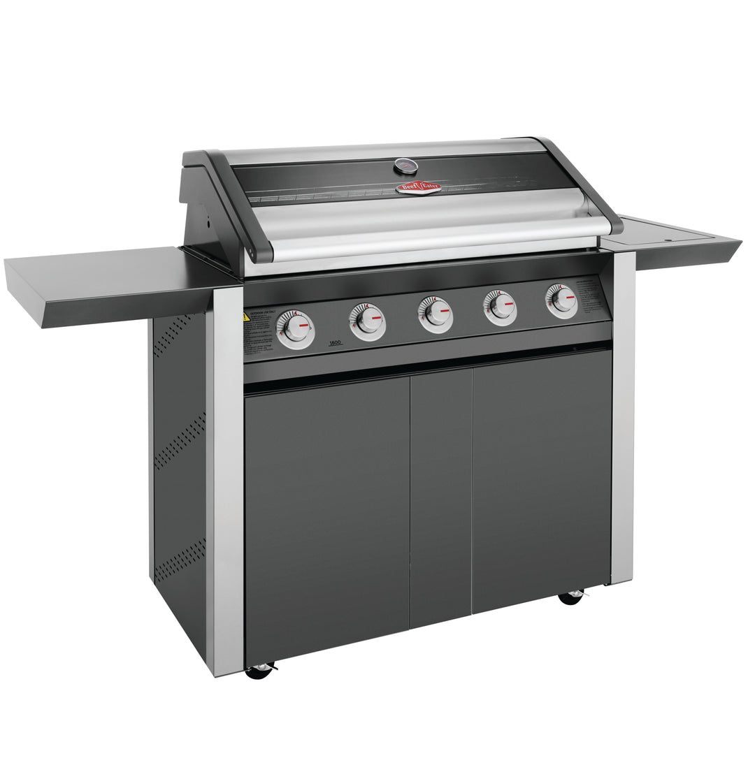 Beefeater 1600 5-Burner Gas BBQ with Side Burner Trolley Dark Grey Enamel