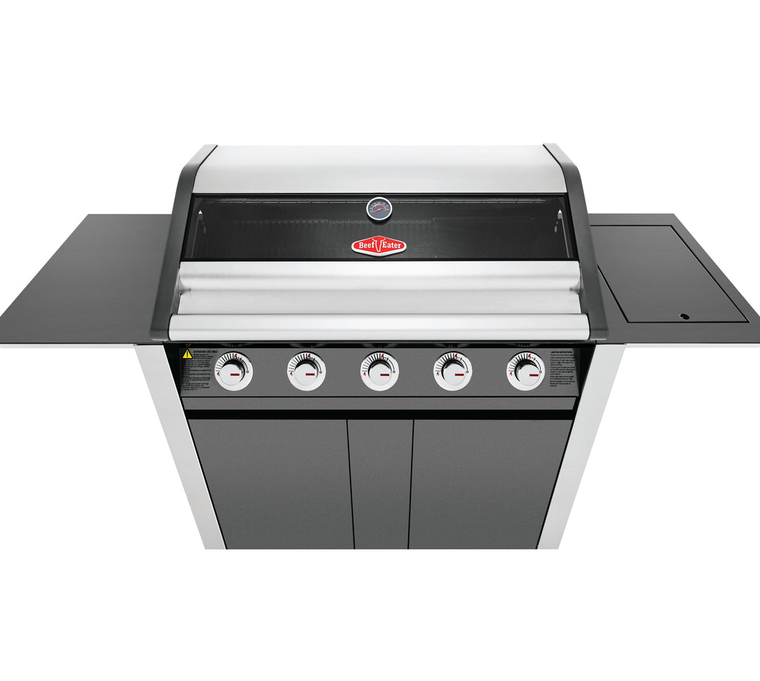 Beefeater 1600 5-Burner Gas BBQ with Side Burner Trolley Dark Grey Enamel