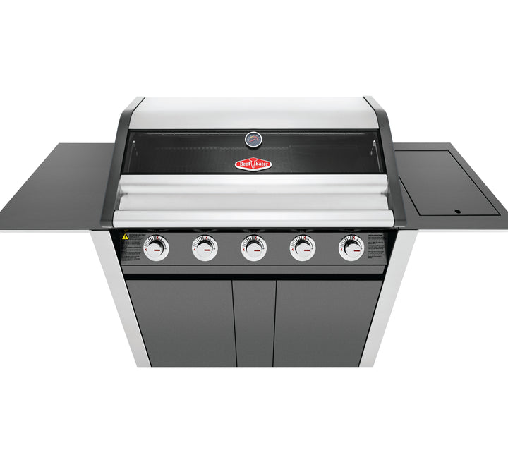Beefeater 1600 5-Burner Gas BBQ with Side Burner Trolley Dark Grey Enamel