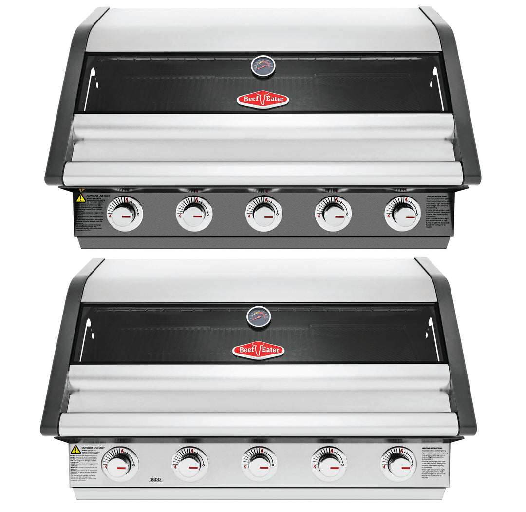 BeefEater 1600 Stainless Steel 0r Grey Enamel 5 Burner Built-In BBQ