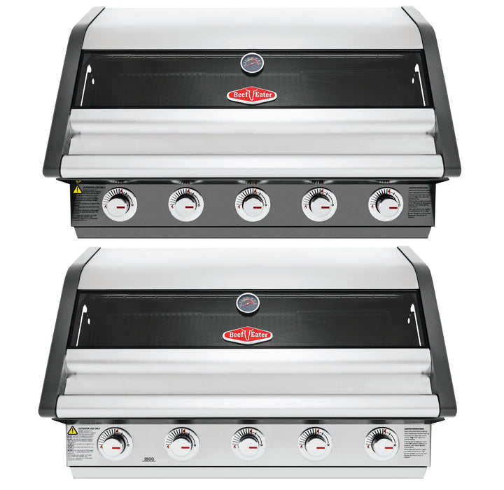 BeefEater 1600 Stainless Steel 0r Grey Enamel 5 Burner Built-In BBQ