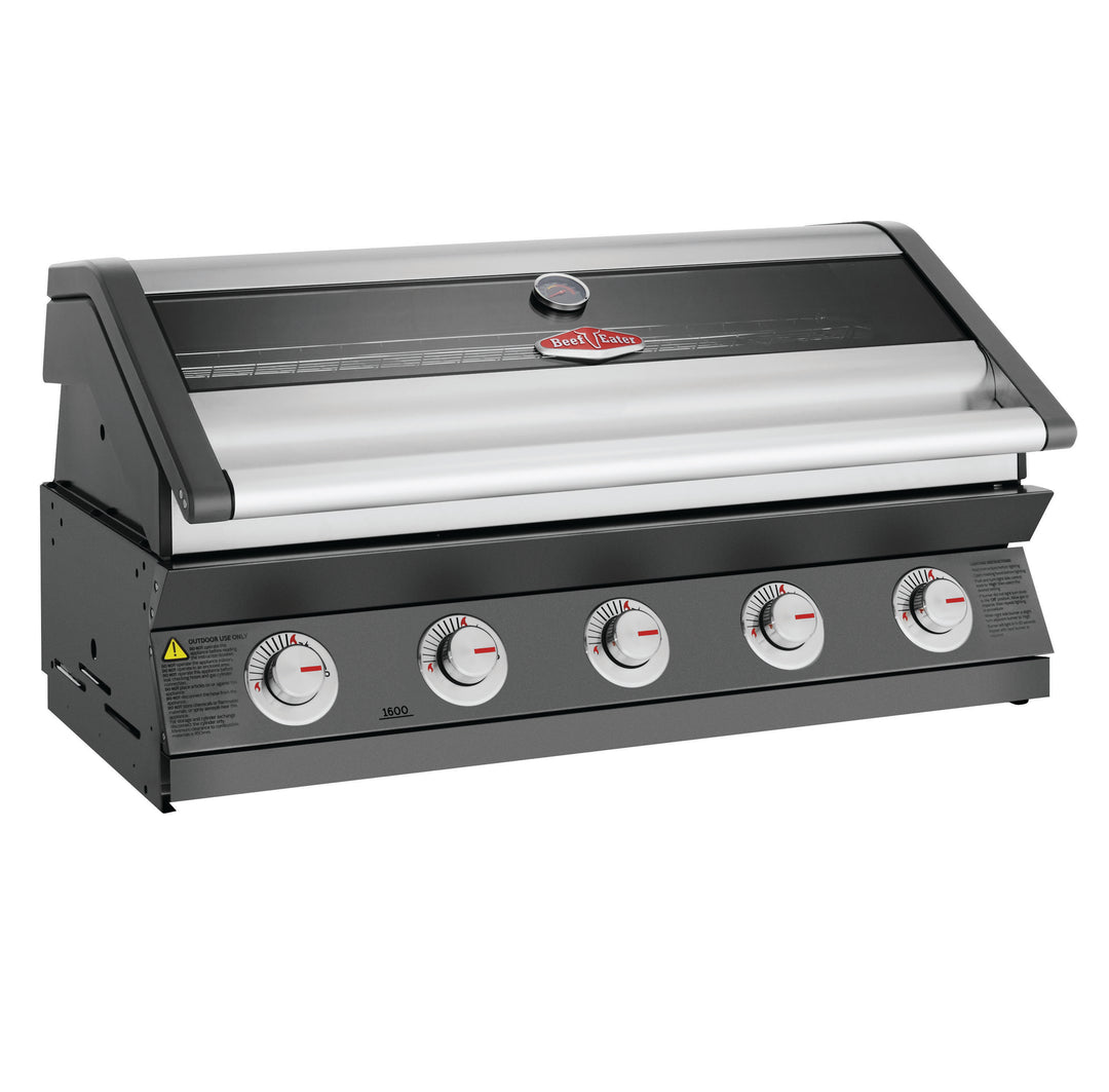 BeefEater 1600 Stainless Steel 0r Grey Enamel 5 Burner Built-In BBQ