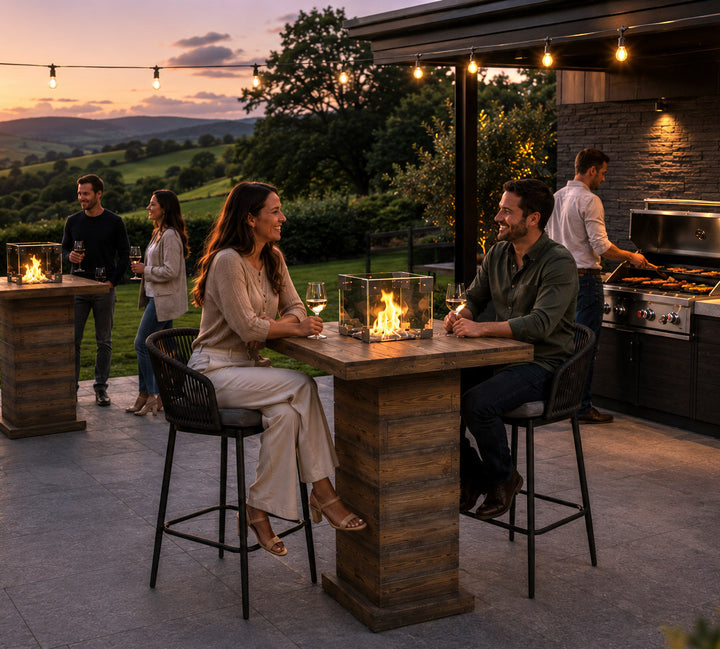 Outdoor Table with Gas fire centre-piece
